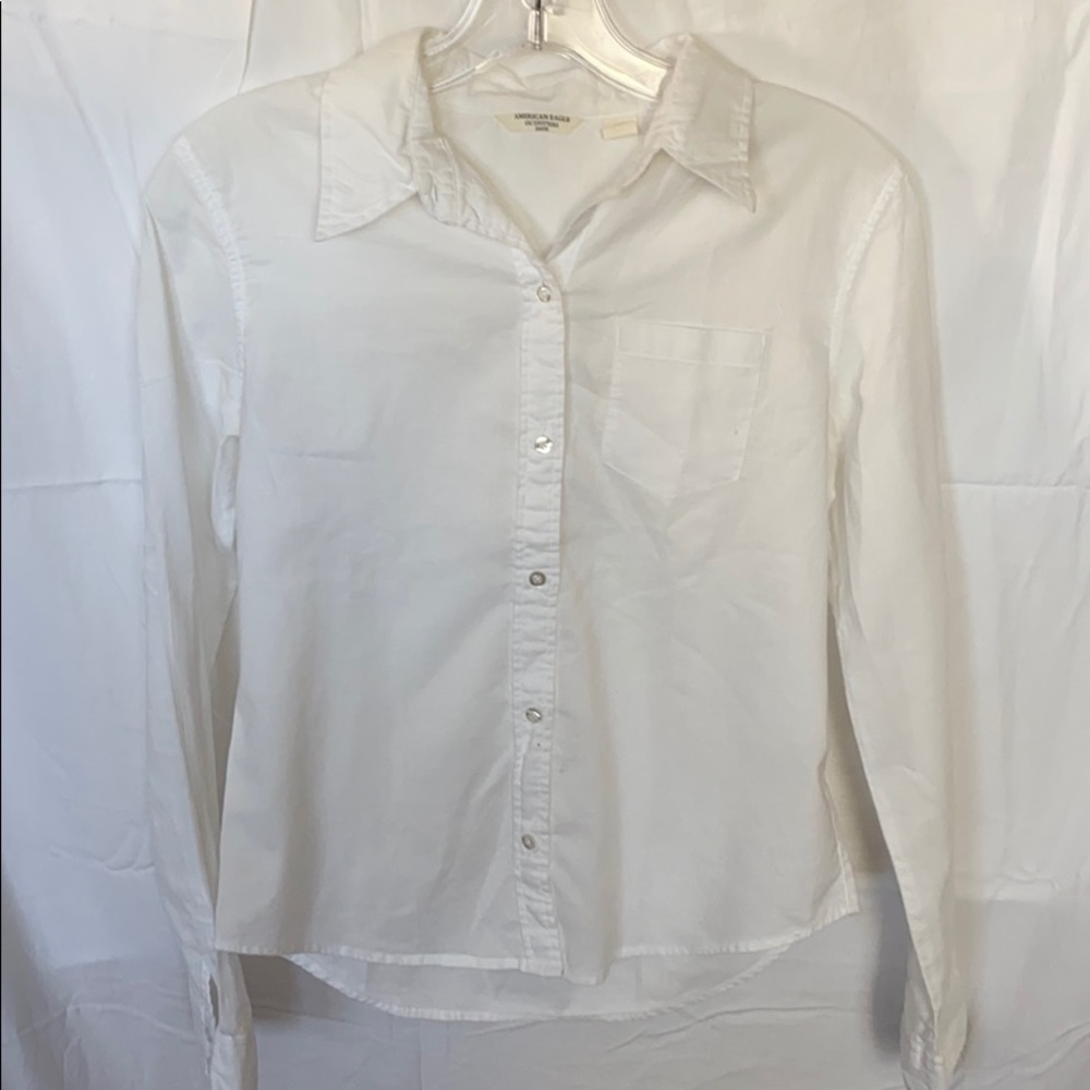 American Eagle XS white sheer shirt